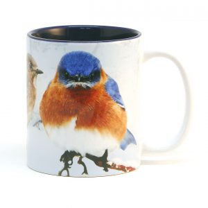 Bluebirds in snow Mug 15 oz. Blue Interior