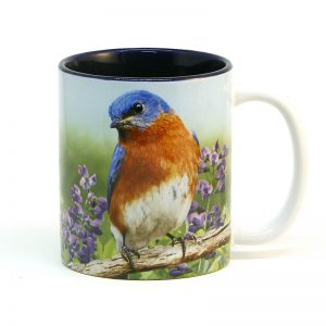 Summer bluebird pair 15 oz mug blue interior