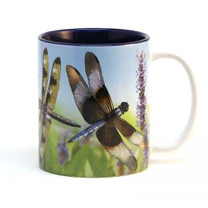 Four dragonflies mug 15 oz. blue interior