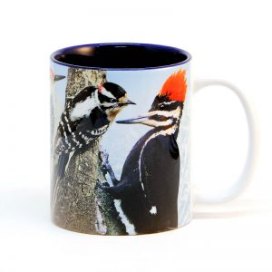 Woodpeckers mug 15 oz. blue interior